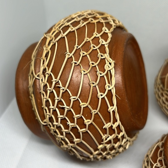 3 clay pots with woven overlay - Picture 8 of 13